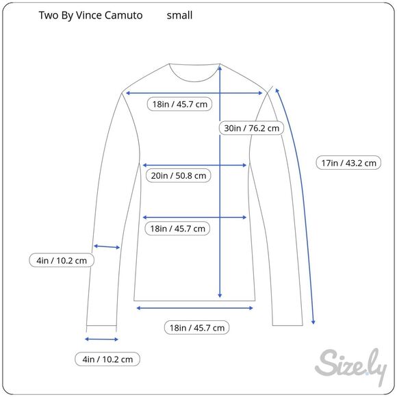 Two By Vince Camuto Blouse Small Womens Blue Long Sleeve Crew Neck Pullover Casu - Picture 2 of 6